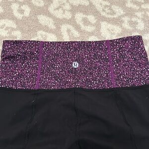 LULULEMON GROOVE PANT II BLACK FLASHBACK STATIC  POWDER ROSE VIOLET LEGGING SZ 8